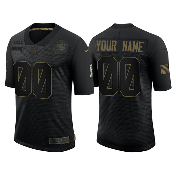 Men's New York Giants Customized 2020 Black Salute To Service Limited Stitched NFL Jersey (Check description if you want Women or Youth size)